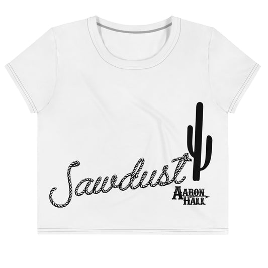 Sawdust Ladies All-Over Print Crop Tee